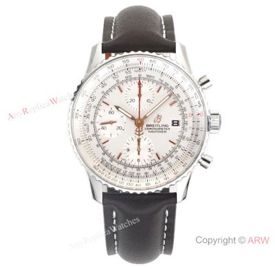 BLS Factory Swiss Made Replica Breitling Navitimer Chronograph 43 mm Watch in White Dial